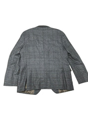 Jack Victor Midland Brushed Plaid Regular Fit Sport Coat 44R Grey / Blue