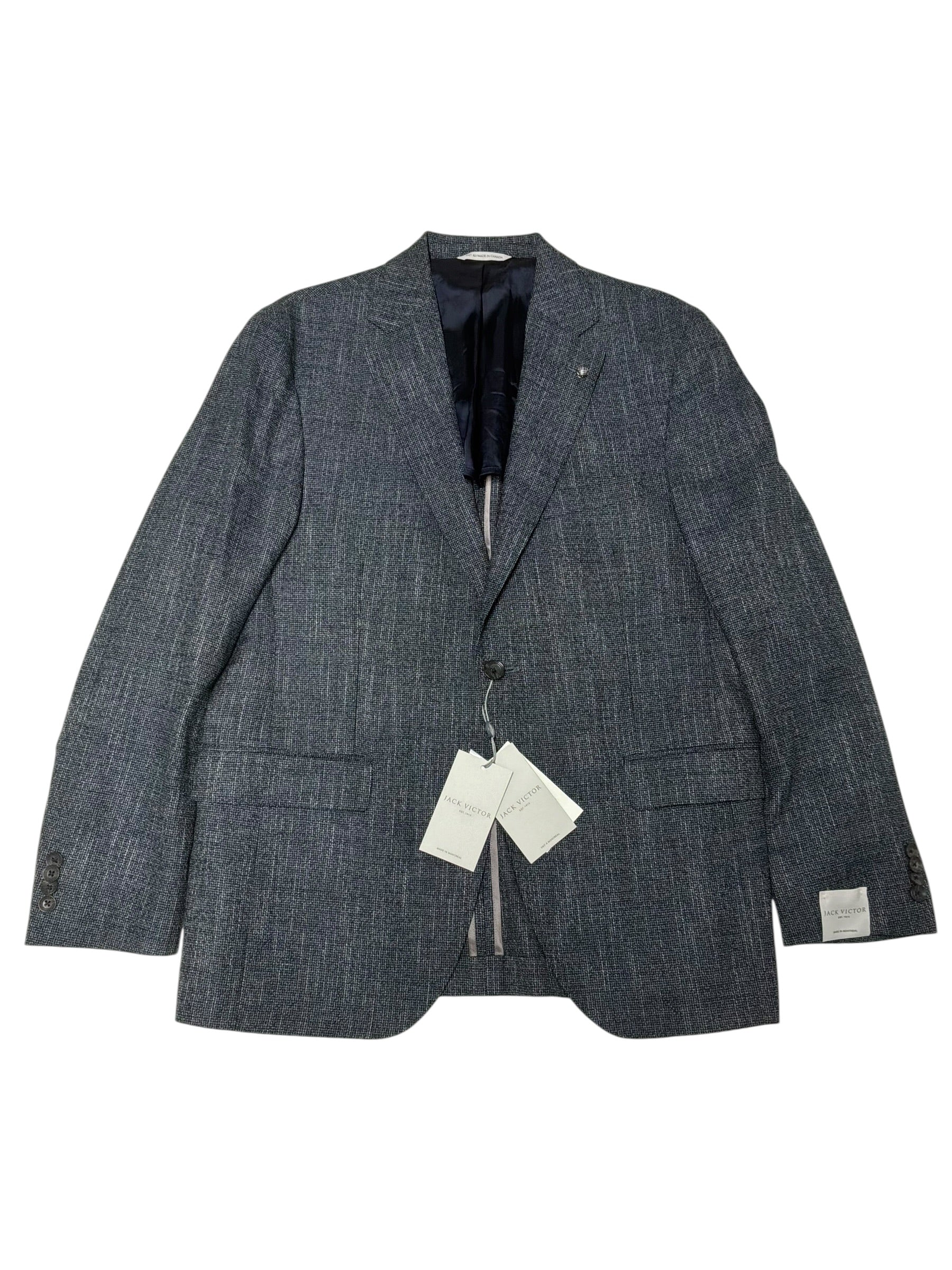 Jack Victor Midland Melange Solid Regular Fit Sport Coat Blazer Blue