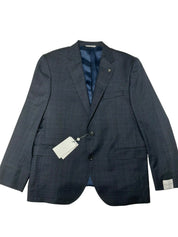 Jack Victor Esprit Regular Fit Screenwave Suit Jacket 44R Grey / Blue Plaid