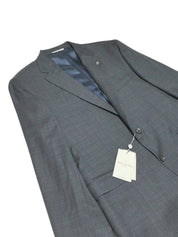 Jack Victor Esprit Regular Fit Screenwave Suit Jacket 44R Grey / Blue Plaid