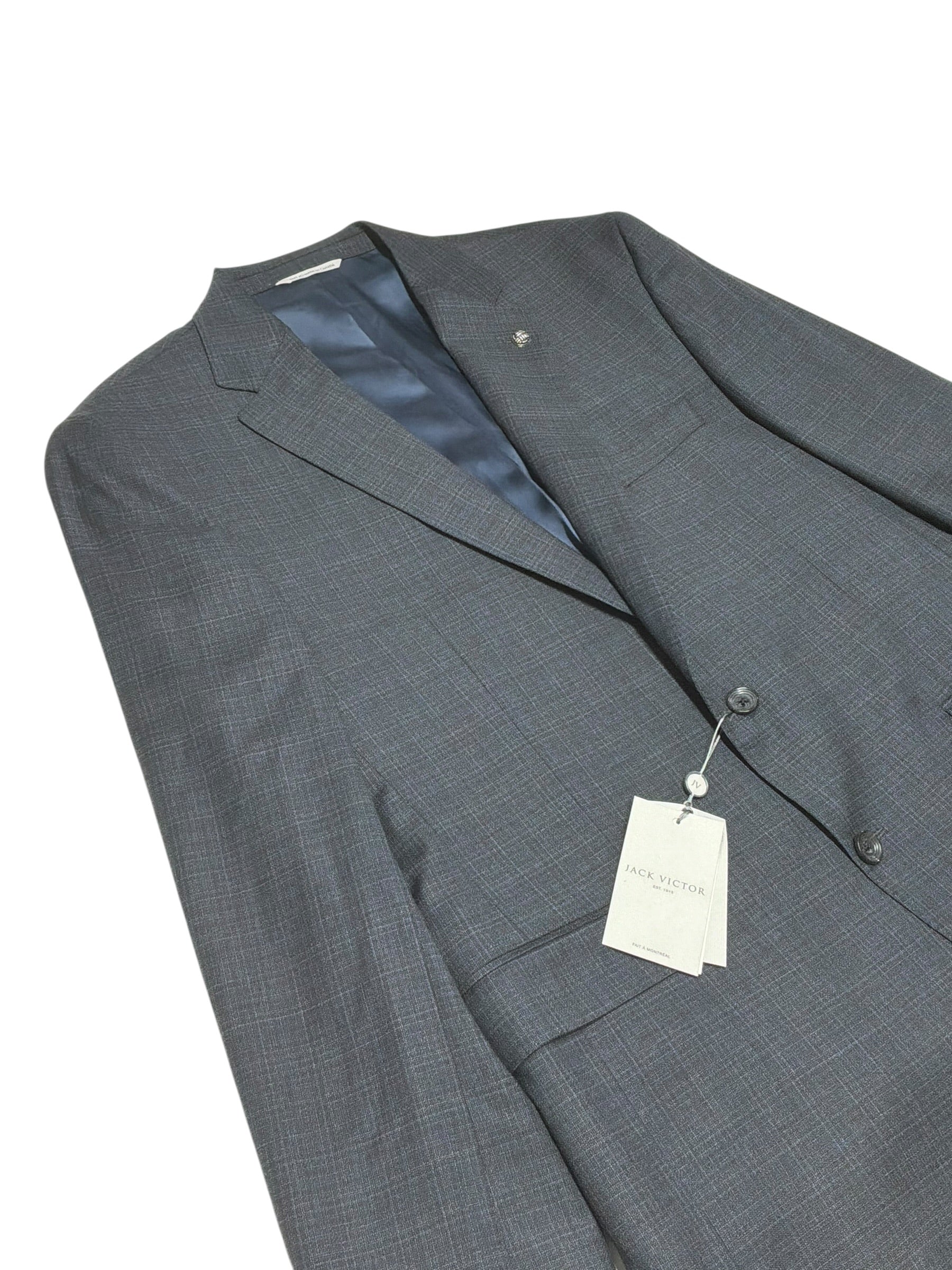 Jack Victor Esprit Regular Fit Screenwave Suit Jacket 44R Grey / Blue Plaid