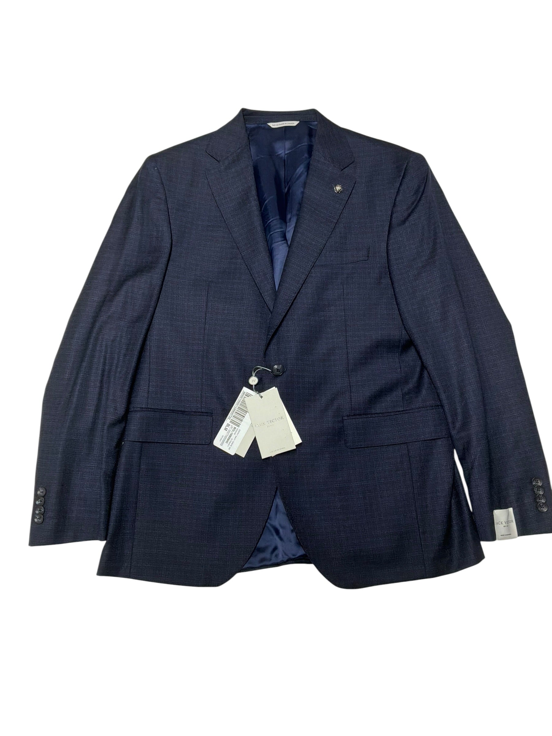 Jack Victor Esprit Regular Fit Woven Textured Suit Jacket Blazer 42R Navy Blue