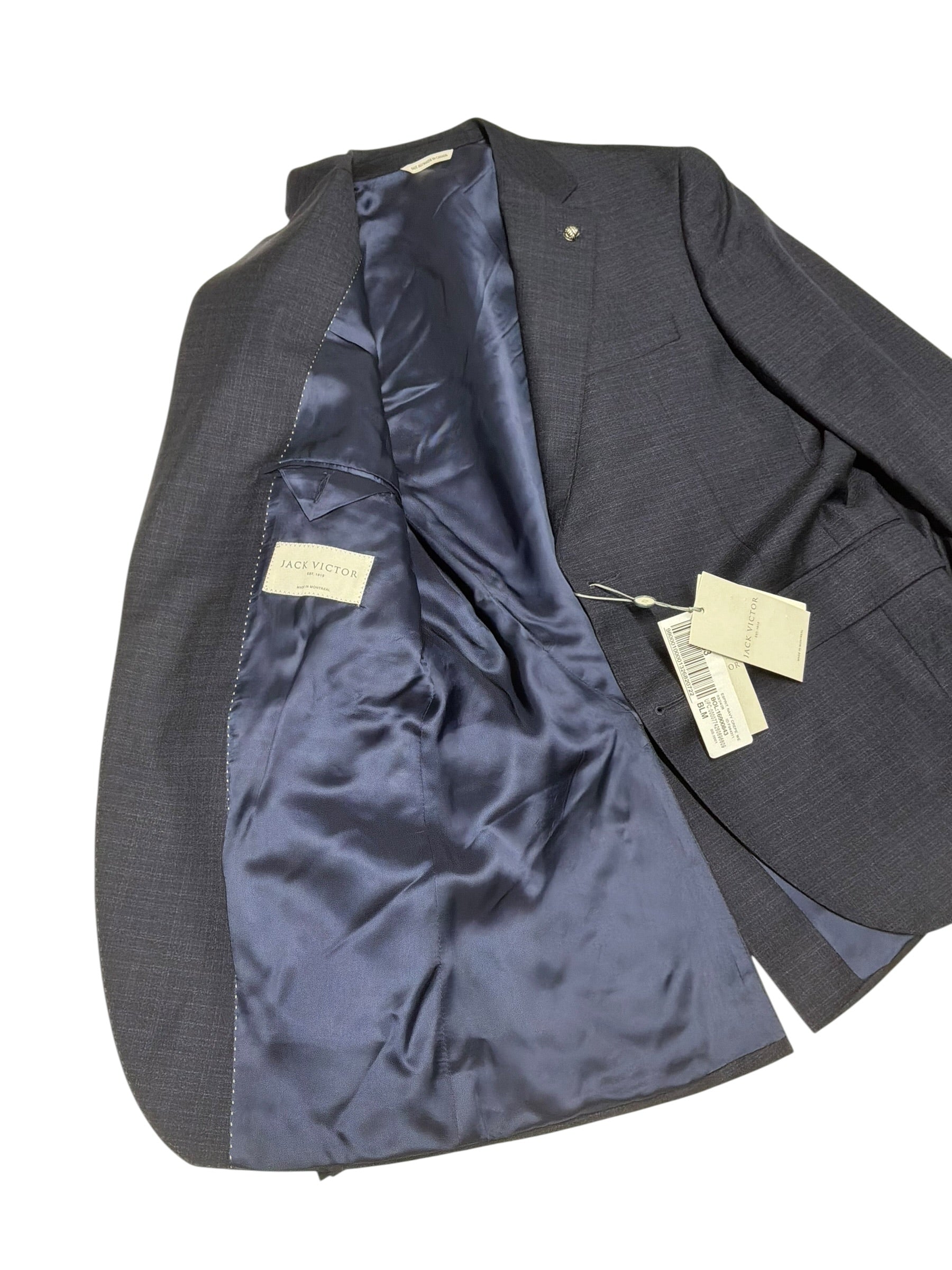 Jack Victor Esprit Regular Fit Woven Textured Suit Jacket Blazer 42R Navy Blue