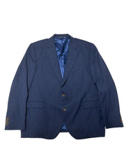 Jack Victor Mens Regular fit Suit Jacket Blazer 48 R Navy Blue Striped Wool