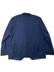 Jack Victor Mens Regular fit Suit Jacket Blazer 48 R Navy Blue Striped Wool