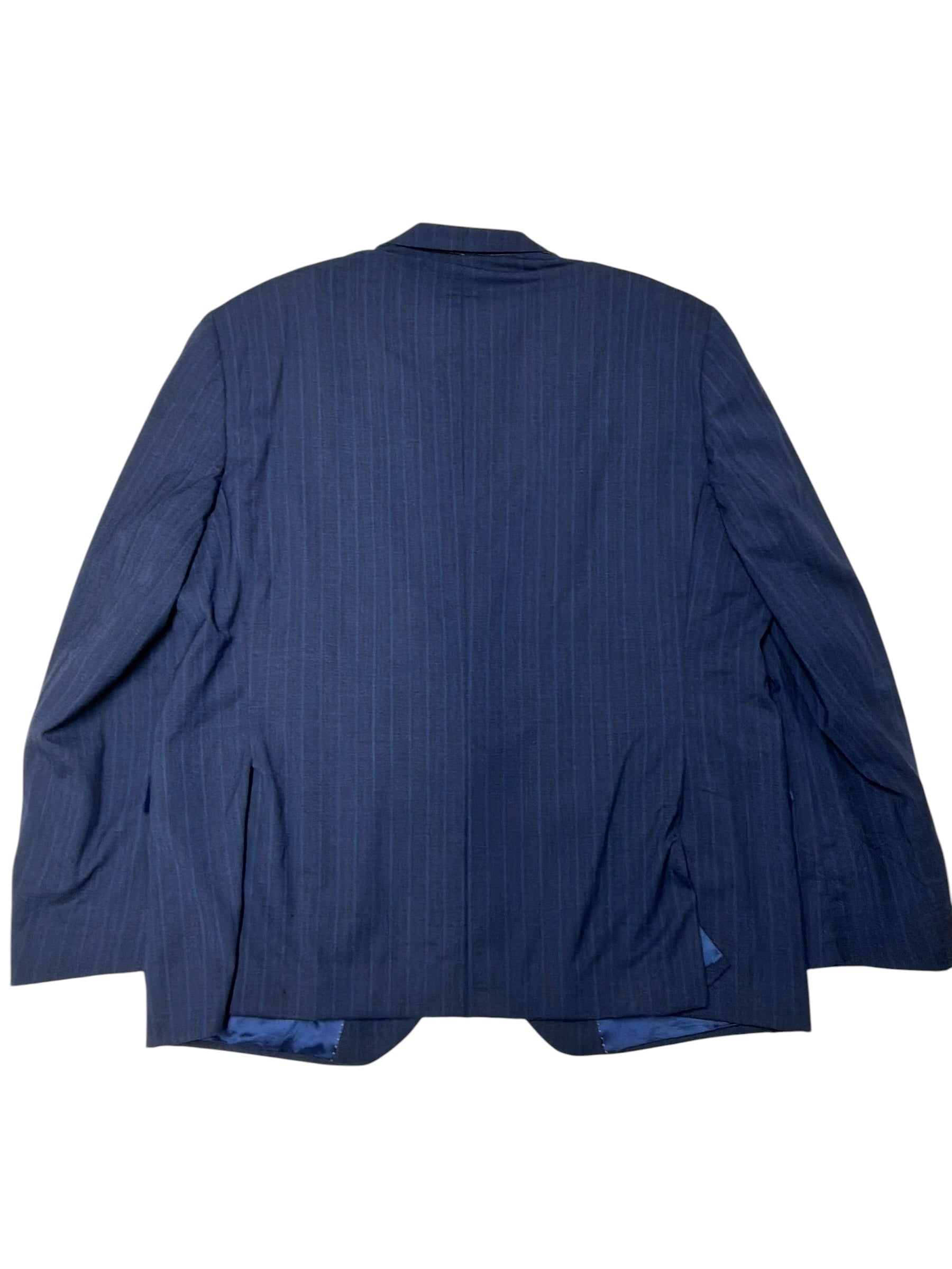 Jack Victor Mens Regular fit Suit Jacket Blazer 48 R Navy Blue Striped Wool