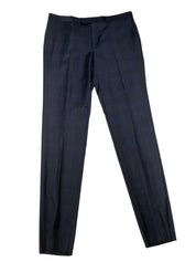 Jack Victor Mens Regular fit Dress Pants Size 36 Navy Blue / Burgundy Plaid Wool