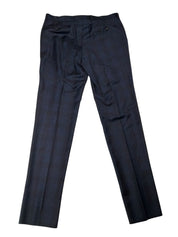 Jack Victor Mens Regular fit Dress Pants Size 36 Navy Blue / Burgundy Plaid Wool