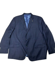 Hart Schaffner Marx Mens Regular fit Suit Jacket Blazer 50 R Navy Blue Plaid