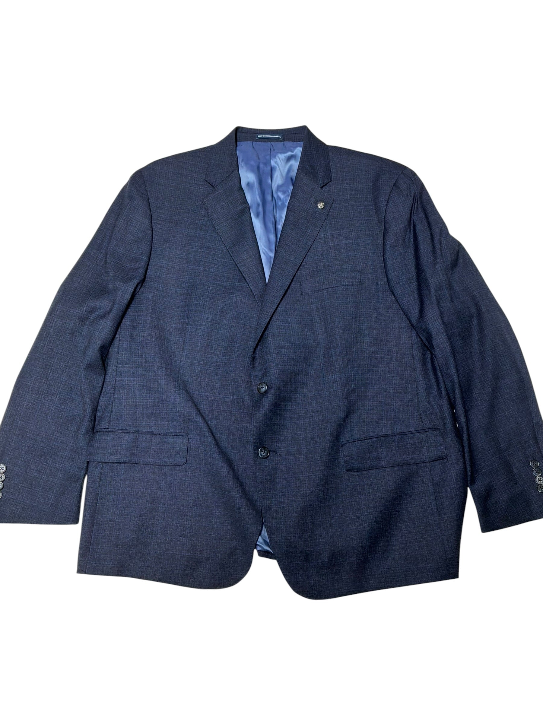 Hart Schaffner Marx Mens Regular fit Suit Jacket Blazer 50 R Navy Blue Plaid