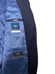 Hart Schaffner Marx Mens Regular fit Suit Jacket Blazer 50 R Navy Blue Plaid