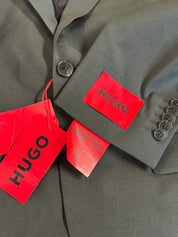 HUGO BOSS Mens Modern-Fit Super Flex Suit Jacket Dark Green 40S