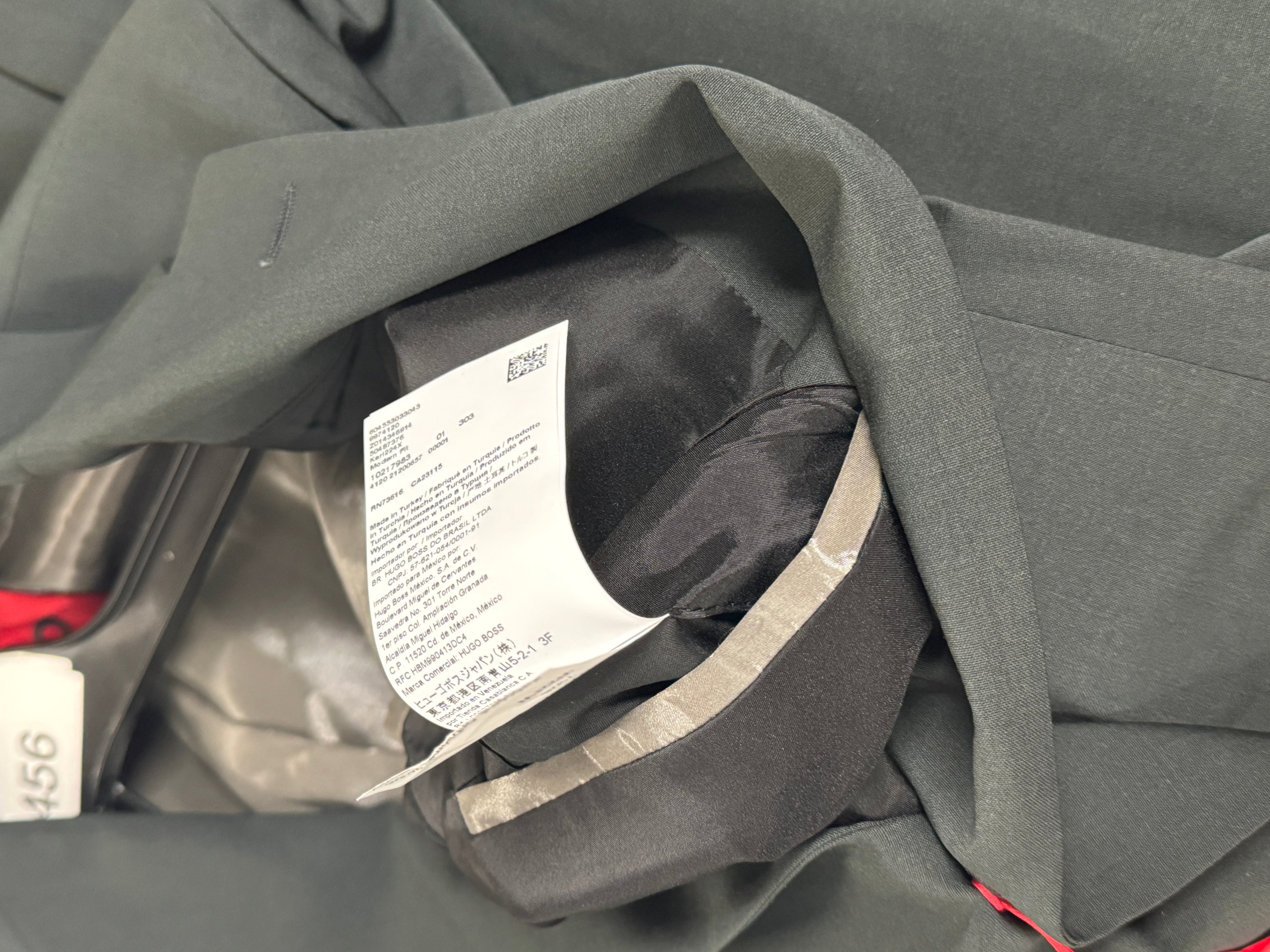 HUGO BOSS Mens Modern-Fit Super Flex Suit Jacket Dark Green 40S