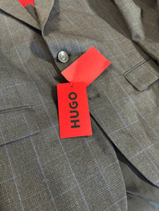 HUGO BOSS Men's Suit Jacket 40R Charcoal Plaid Modern Fit Wool