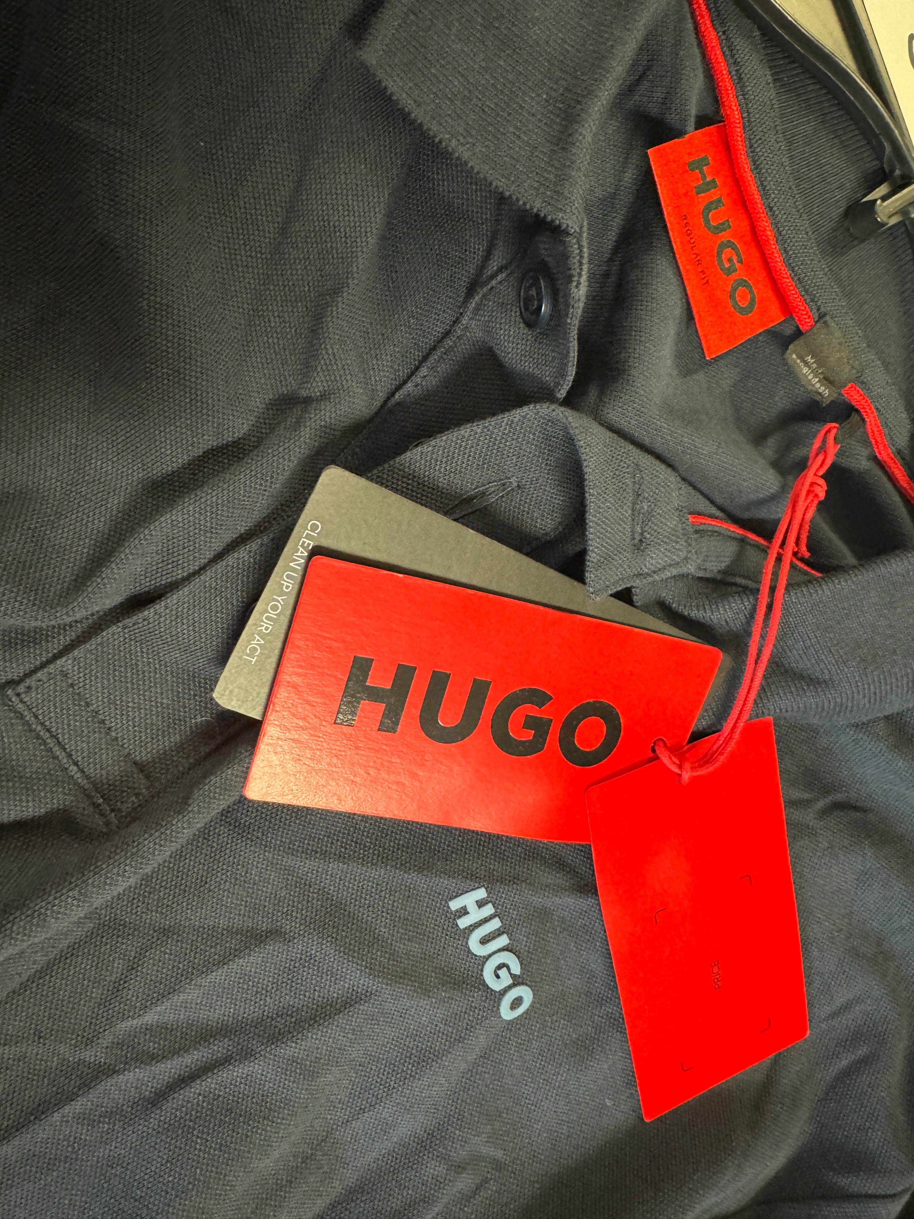 Hugo Men's Regularfit Donos Logo Polo Shirt XL Navy Blue