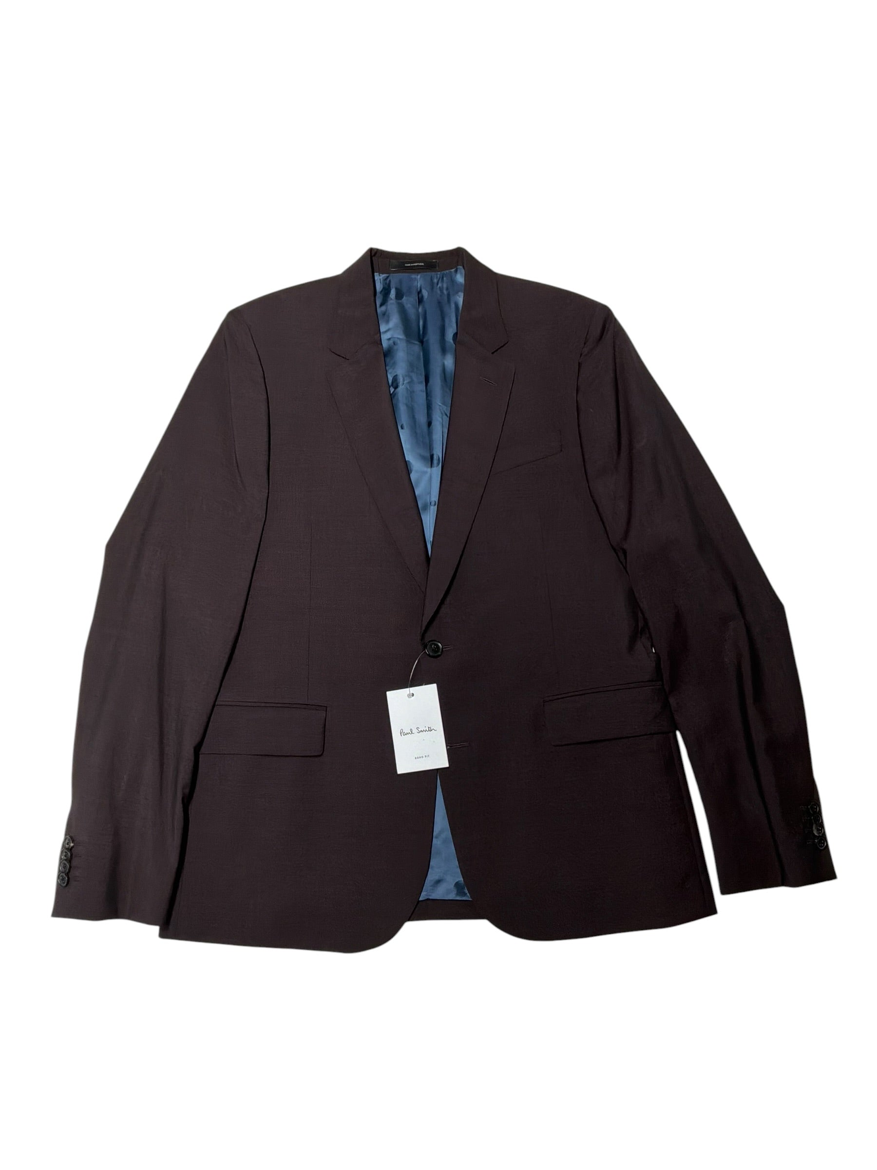 Paul Smith Mens SOHO Extra-Slim fit Suit Jacket Blazer 42 R Burgundy Red