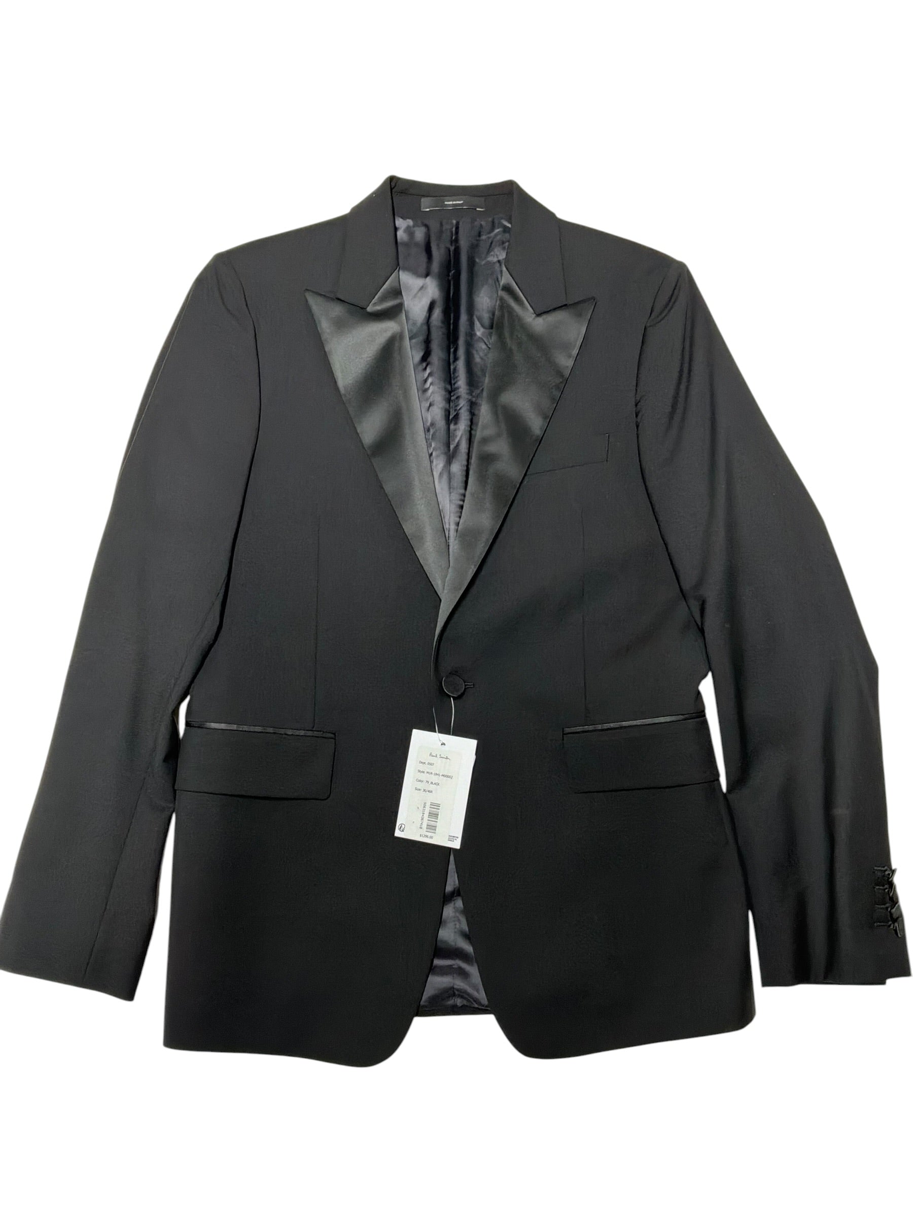 Paul Smith Mens SOHO Extra-Slim fit Tuxedo Jacket Blazer 36 R Black
