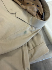 Nautica Mens Modern fit 2 Piece Suit 46 R Pants 40 / 32 Tan Texture Solid