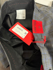 HUGO Mens Slim-Fit Suit Dress Pants Plaid Grey 30 x 32