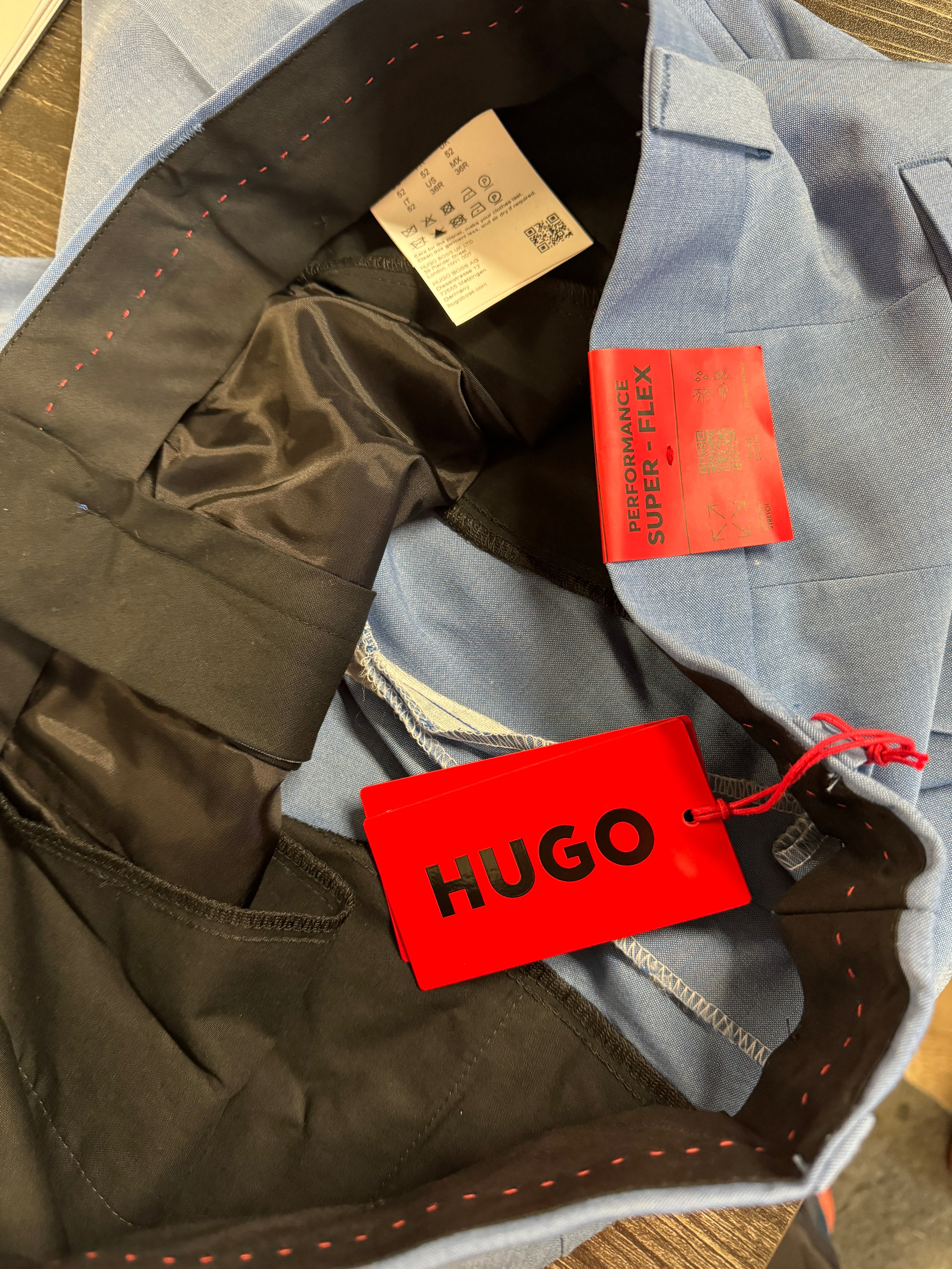 Hugo Hugo Boss Mens Wool Modern Fit Dress Pants 36 x 32 Light Blue