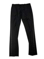 Paul Smith Mens Slim fit Tuxedo Pants Size 36 Black Solid Wool