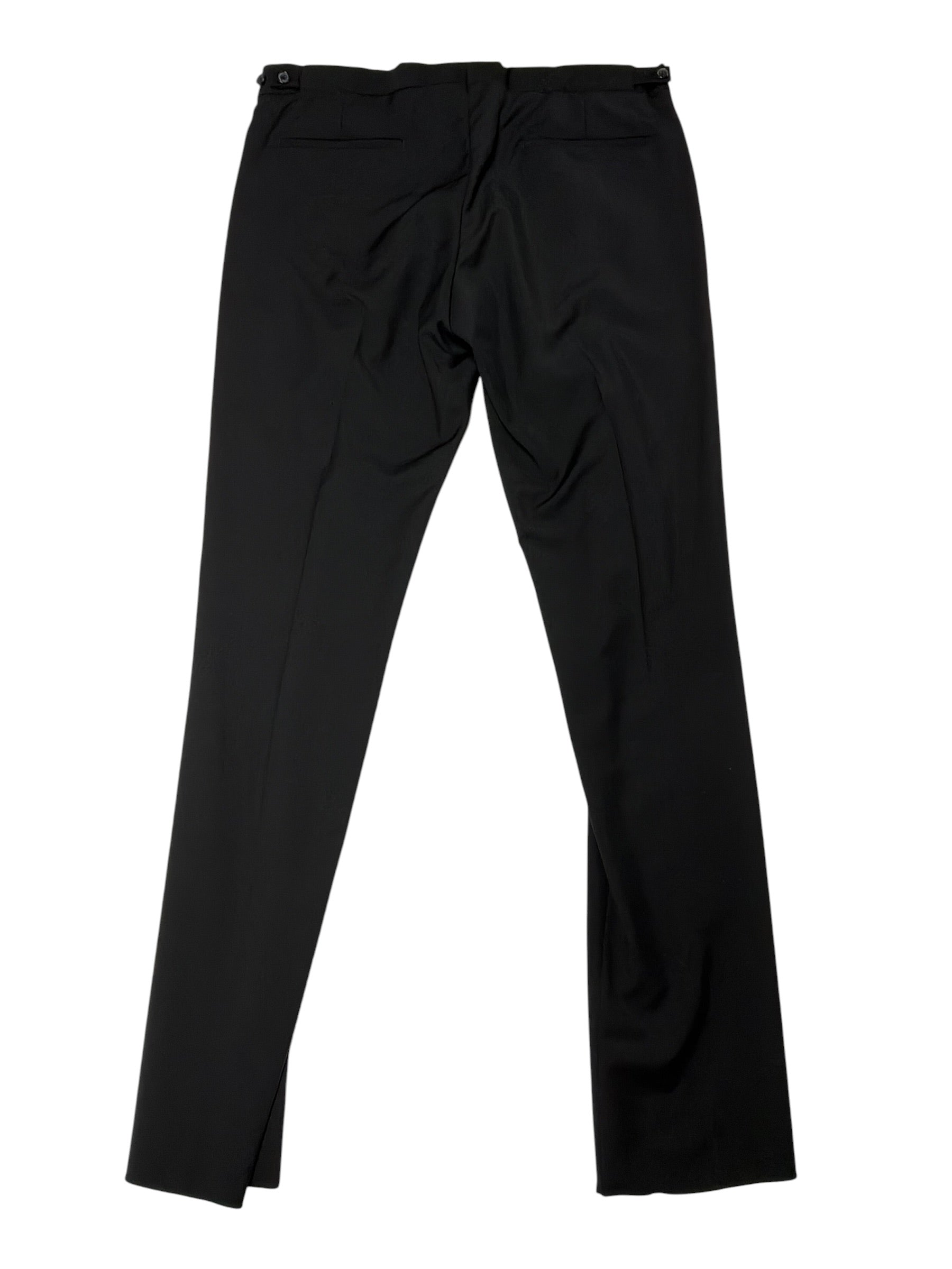Paul Smith Mens Slim fit Tuxedo Pants Size 36 Black Solid Wool