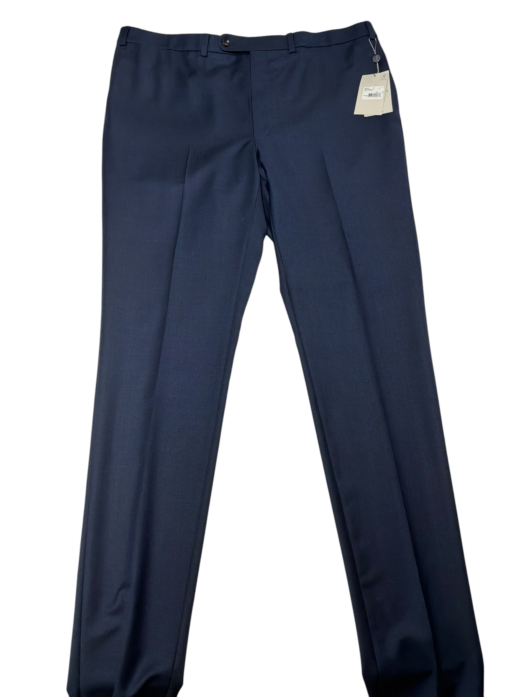 Jack Victor Mens Regular fit Dress Pants Pants Size 42 Navy Blue Birdseye Wool