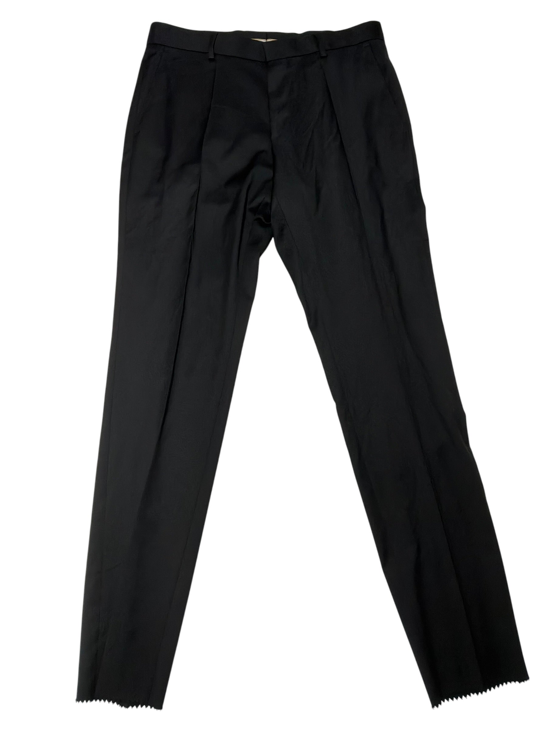 Hugo Boss Mens Slim fit Dress Pants Pants Size 32 Black Wool Solid
