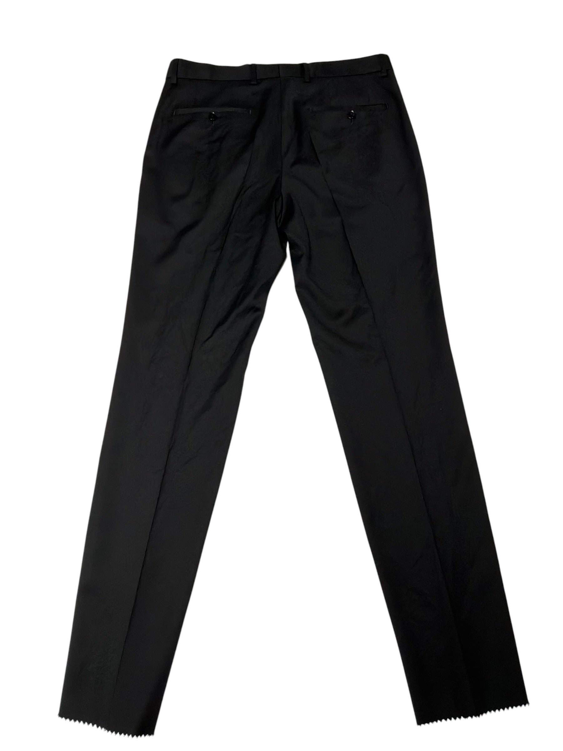 Hugo Boss Mens Slim fit Dress Pants Pants Size 32 Black Wool Solid