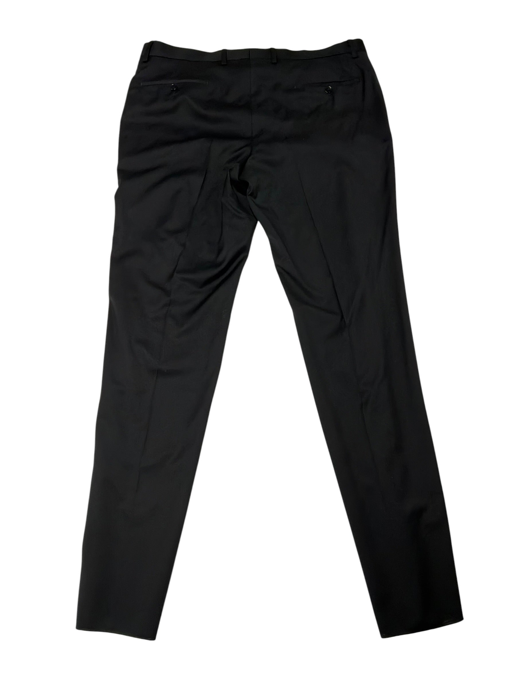 Hugo Boss Mens Slim fit Dress Pants Pants Size 38 Black Wool Solid