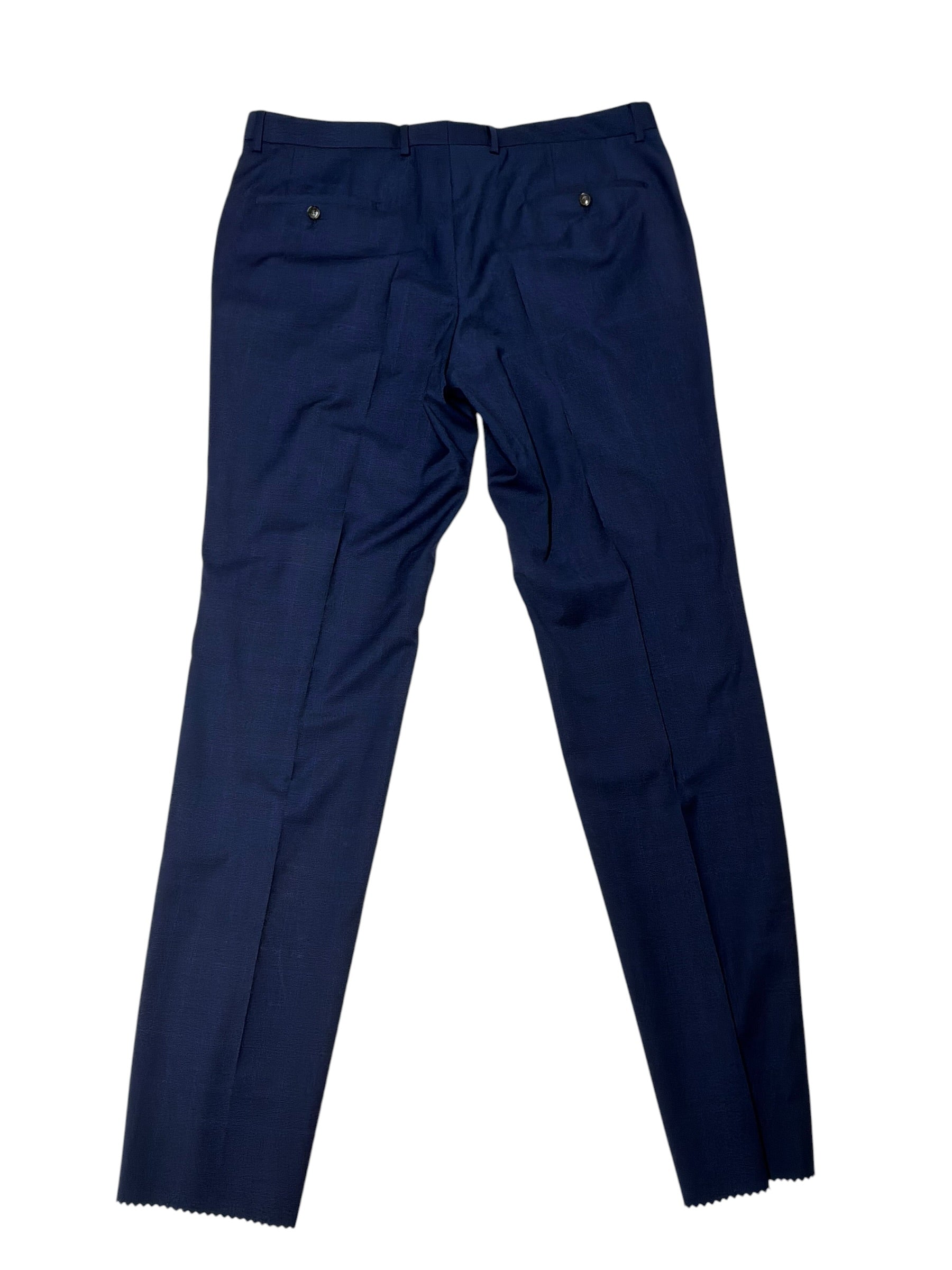 Hugo Boss Mens Slim fit Dress Pants Pants Size 38 Blue Plaid Wool