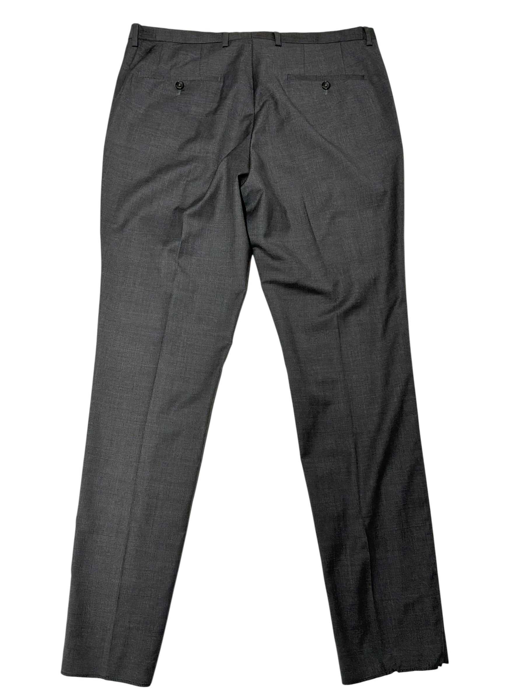 Hugo Boss Mens Slim fit Dress Pants Size 34 Solid Grey Wool