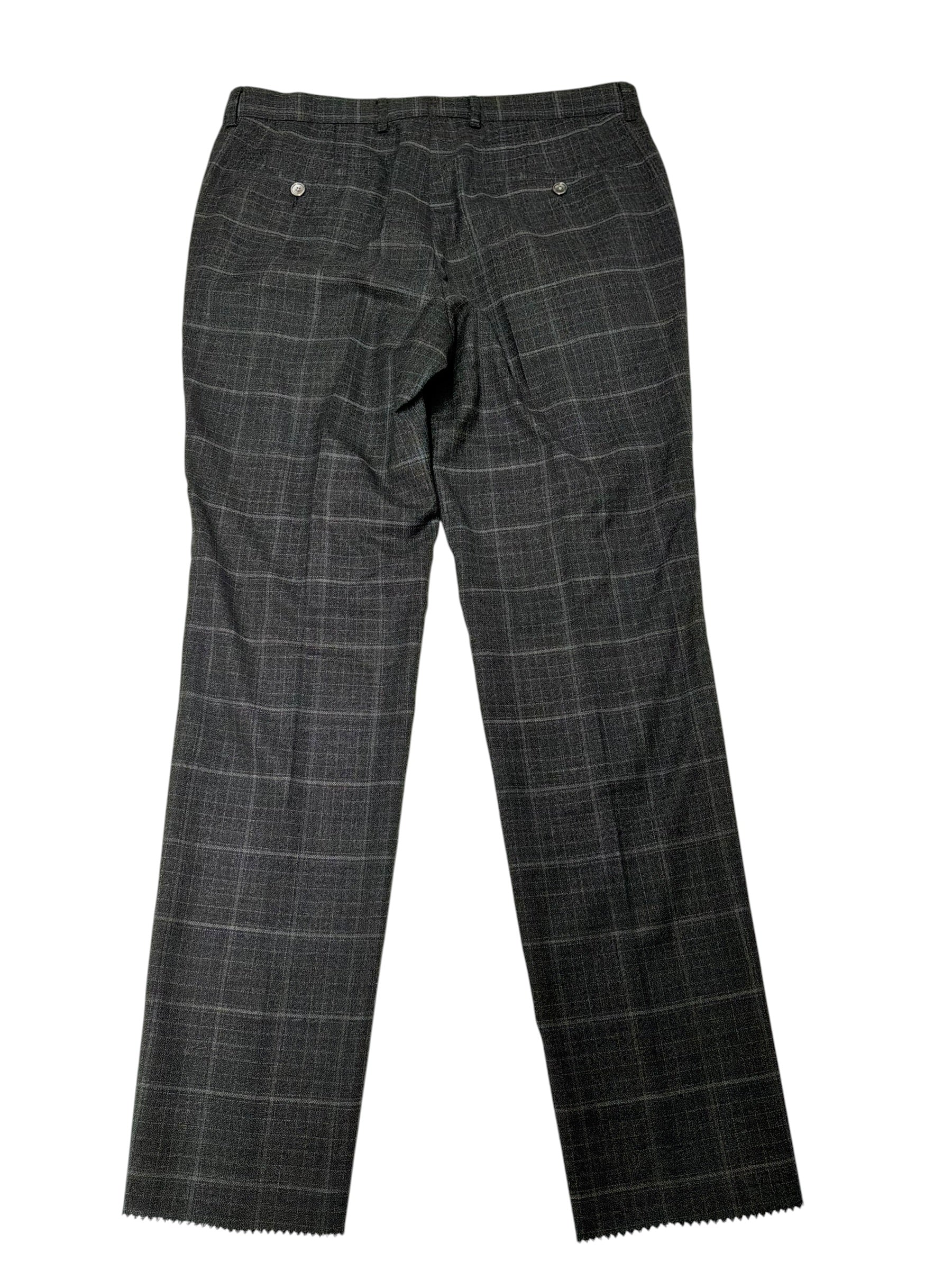 Hugo Boss Mens Regular fit Dress Pants Size 34 Charcoal Grey Plaid