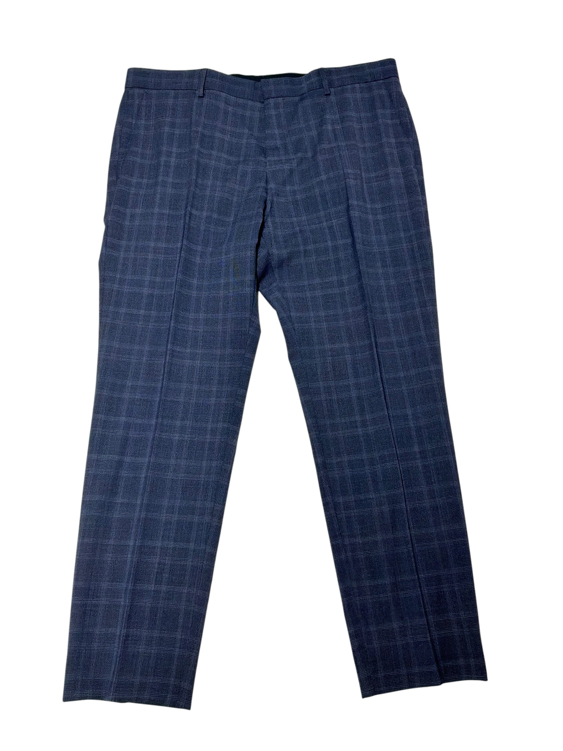 Hugo Boss Mens Regular fit Dress Pants Size 38 / 30 Blue Plaid Wool