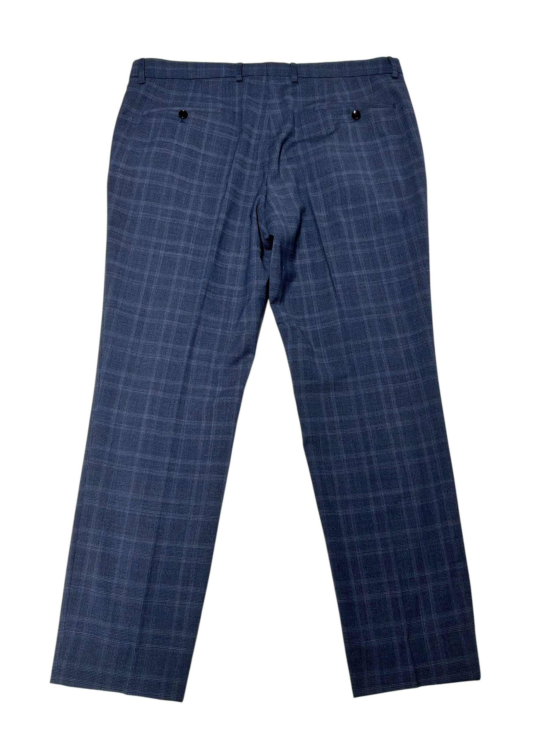 Hugo Boss Mens Regular fit Dress Pants Size 38 / 30 Blue Plaid Wool