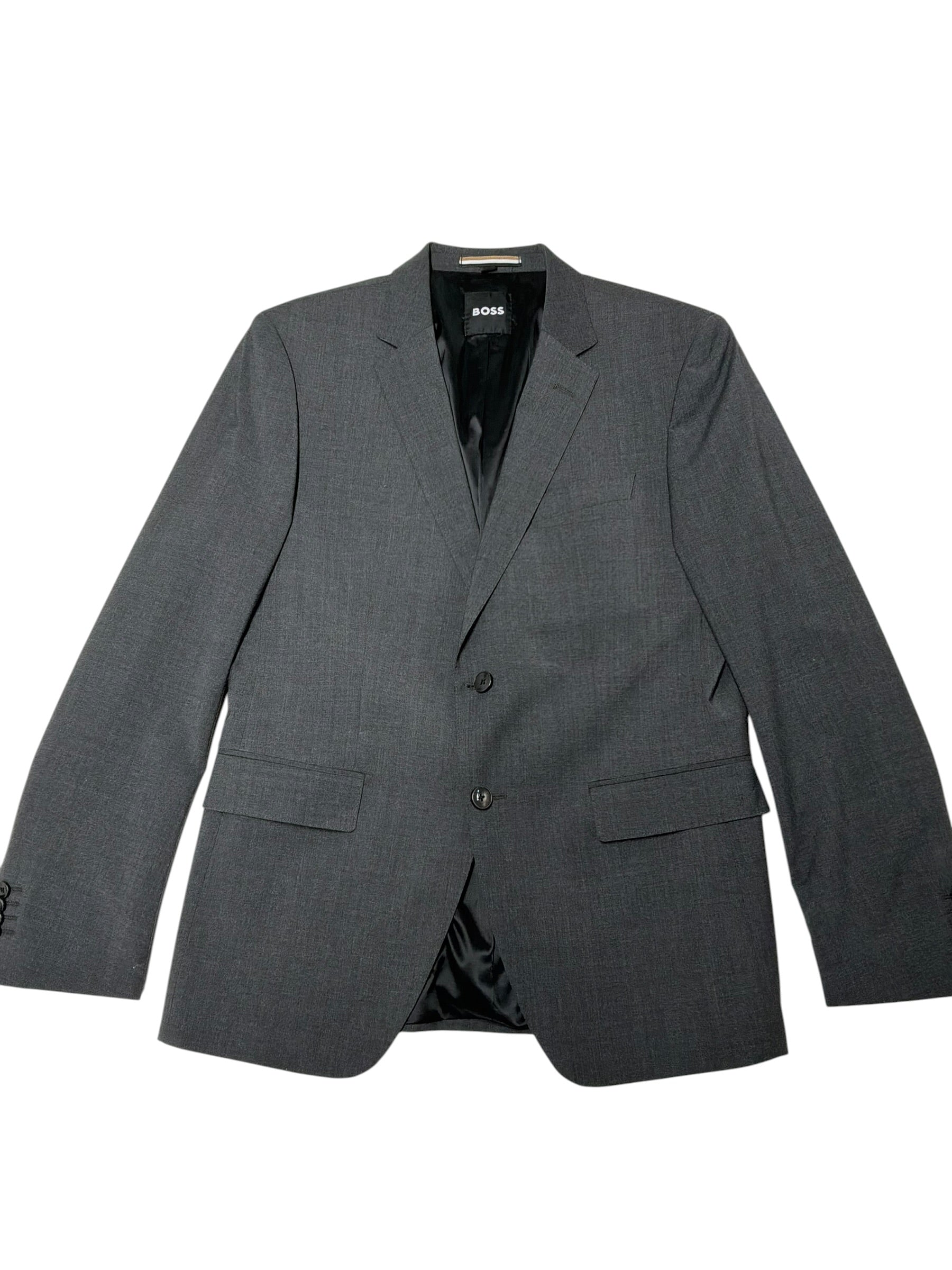 Hugo Boss Mens Slim fit Suit Jacket Blazer 42 R Dark Grey Wool