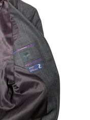 Ted Baker Mens Slim fit 2 Piece Suit 40 R / 34 Waist Grey Purple Plaid Stretch