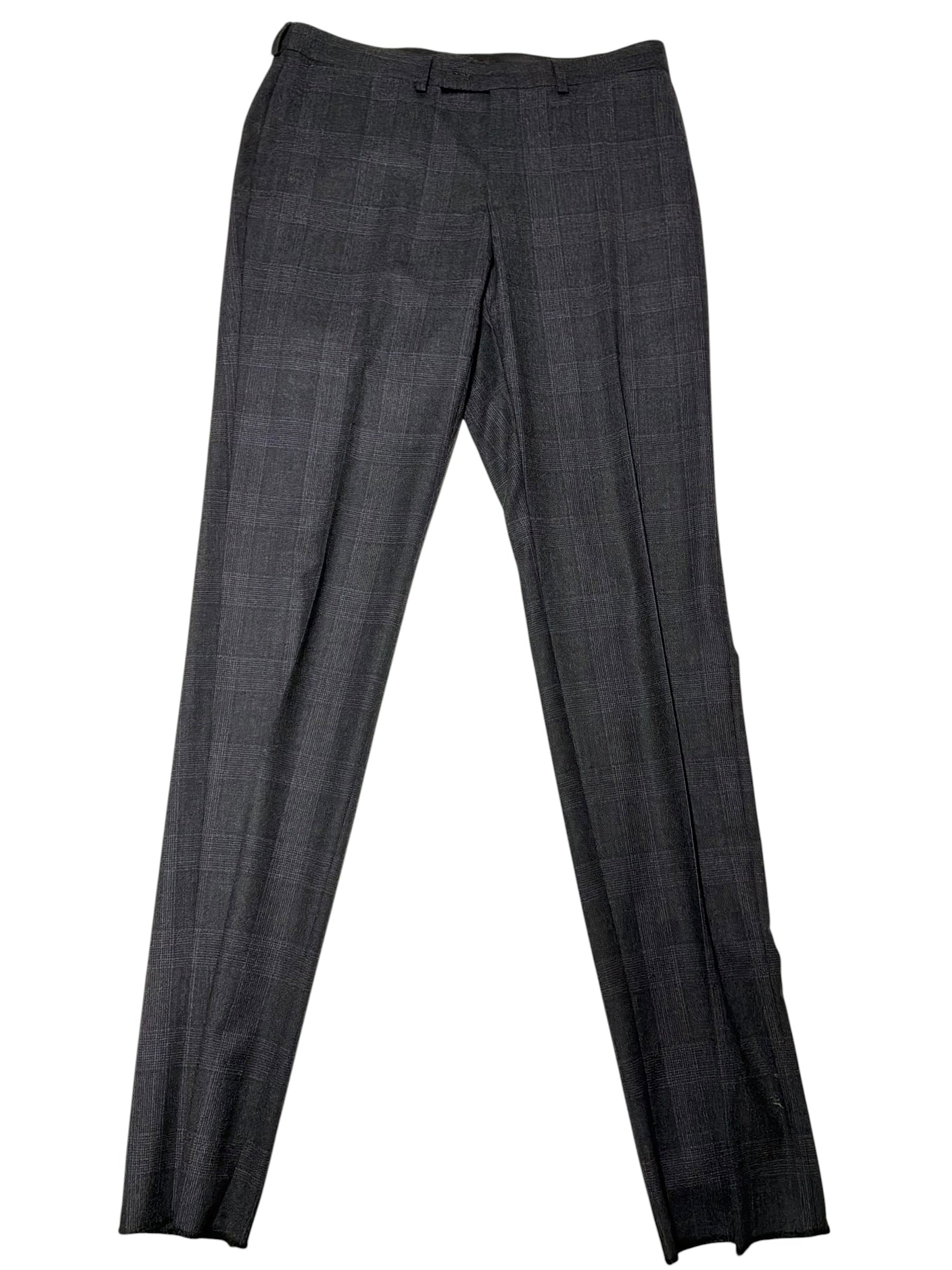 Ted Baker Mens Slim fit 2 Piece Suit 40 R / 34 Waist Grey Purple Plaid Stretch