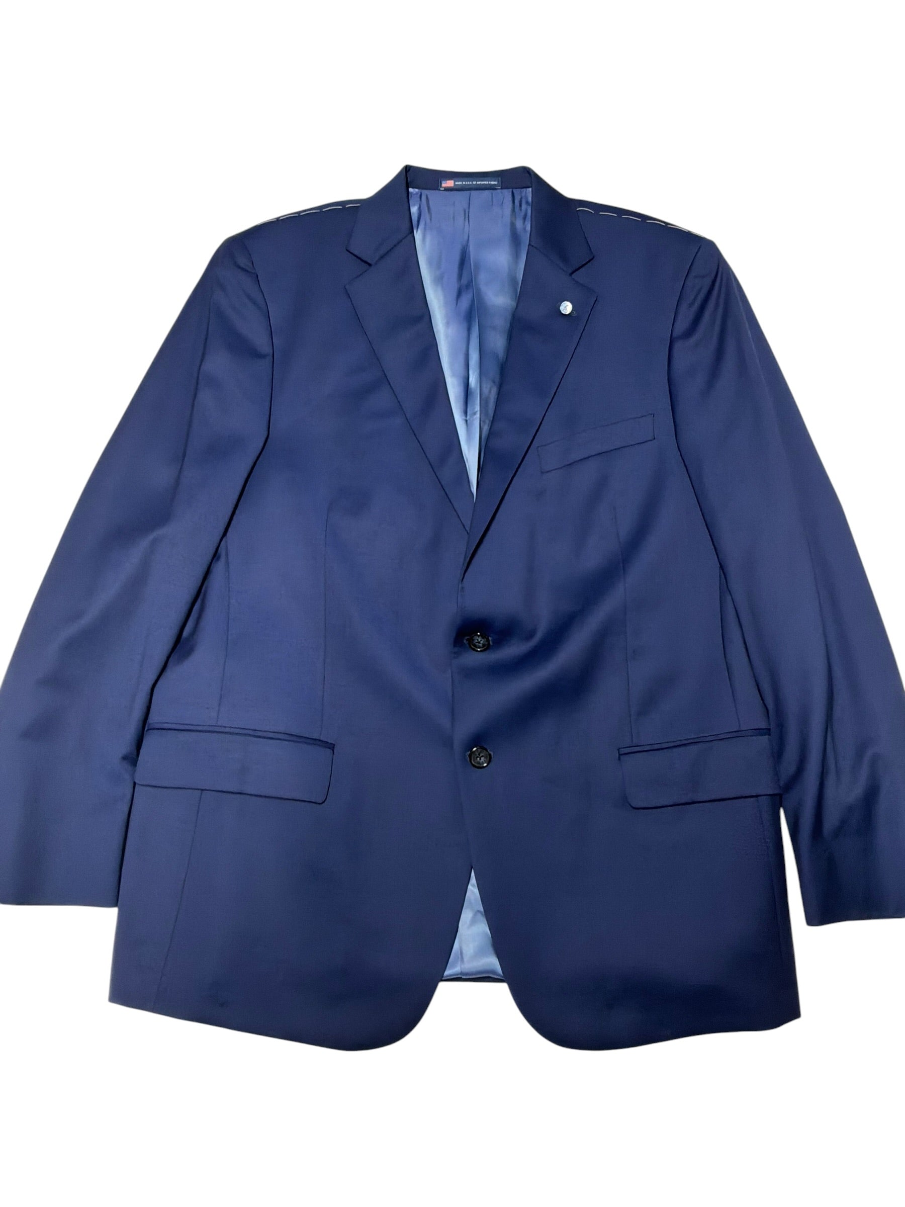 Hart Schaffner Marx Mens Regular fit 2 Piece Suit 46 R / 38 Waist Blue Stretch