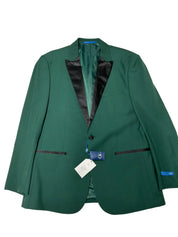 Gino Vitale Mens Modern fit 3 Piece Tuxedo Suit 44 R / 38 Waist Green Stretch
