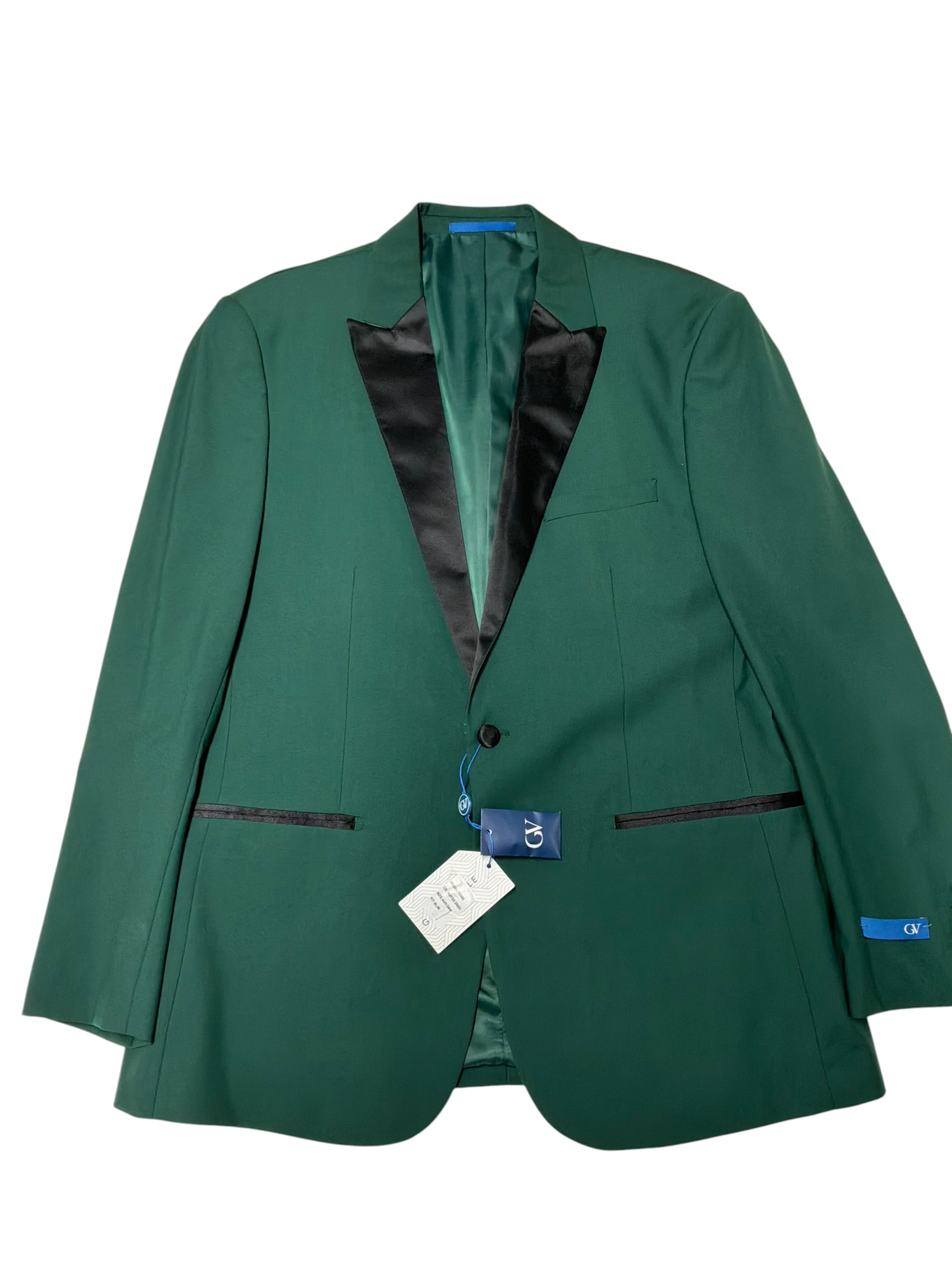 Gino Vitale Mens Modern fit 3 Piece Tuxedo Suit 44 R / 38 Waist Green Stretch