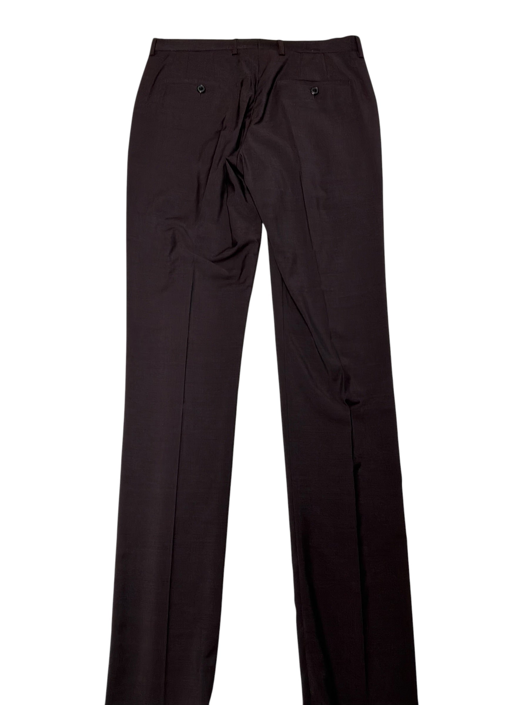 Paul Smith Mens Extra-Slim fit Soho Dress Pants Size 29 Burgundy Red Solid Wool