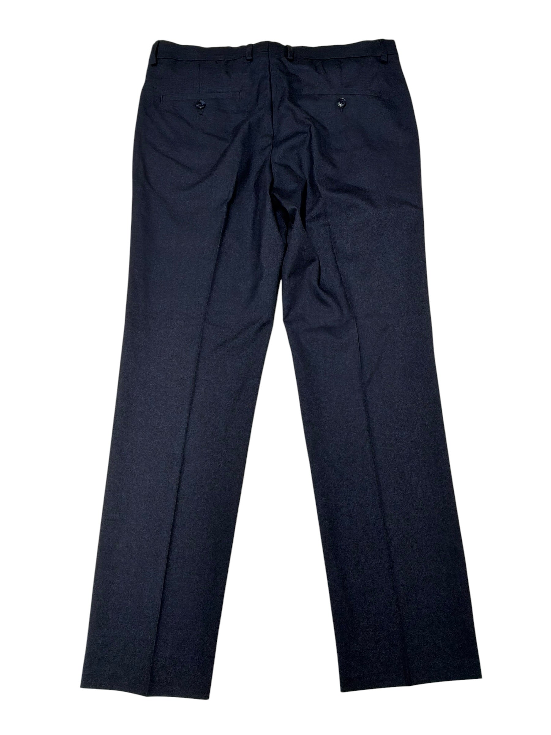 Kenneth Cole Mens Slim fit Dress Pants 33 / 30 Navy Blue Solid Stretch