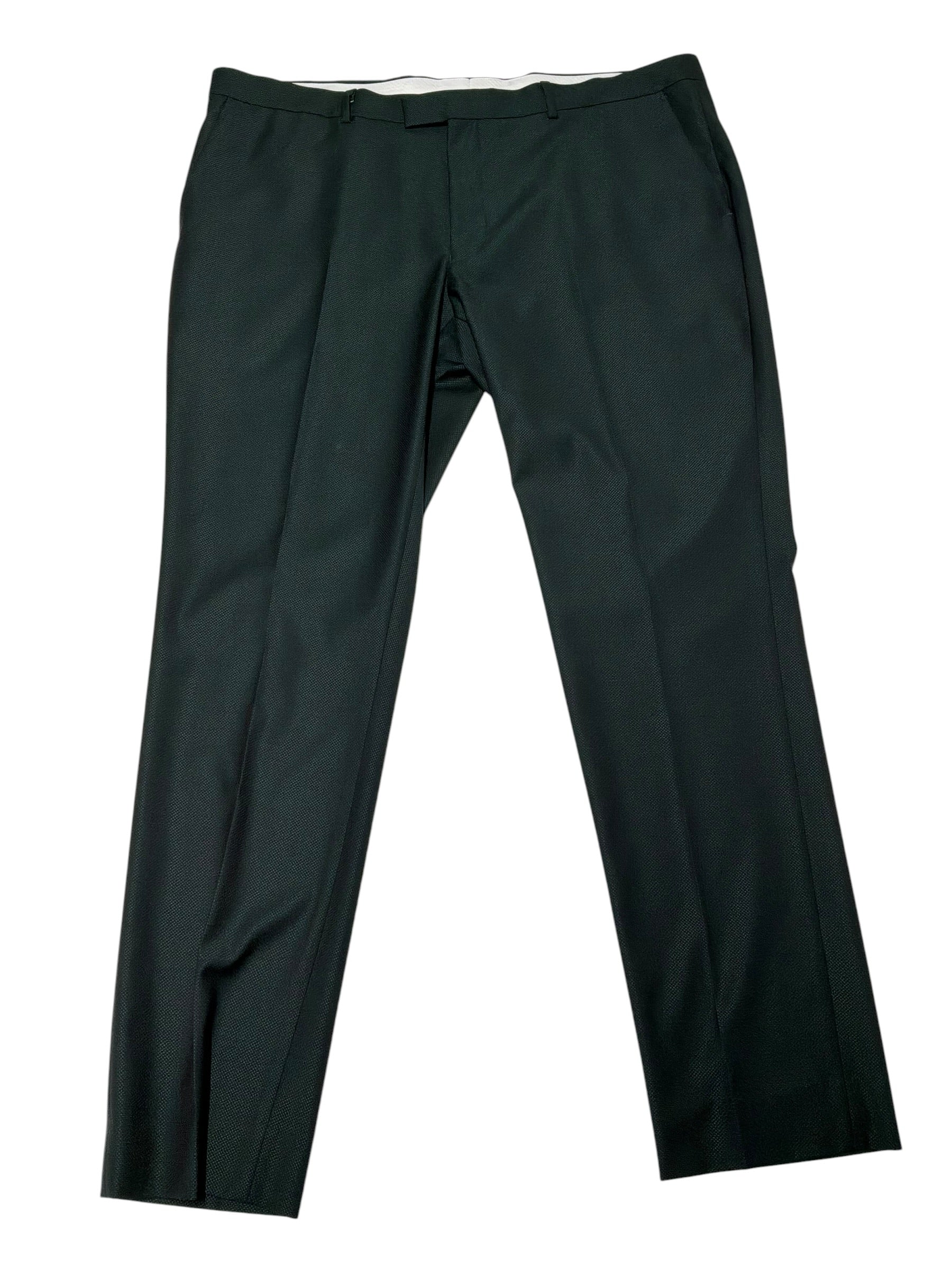 Nick Graham Mens Slim fit Dress Pants 41 / 32 Dark Green Solid Stretch