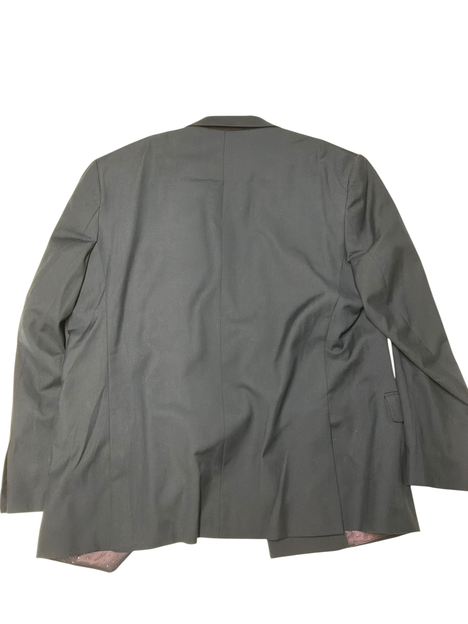 Gino Vitale Mens Double Breasted Sport Coat Blazer 46 L Navy Blue Solid Stretch