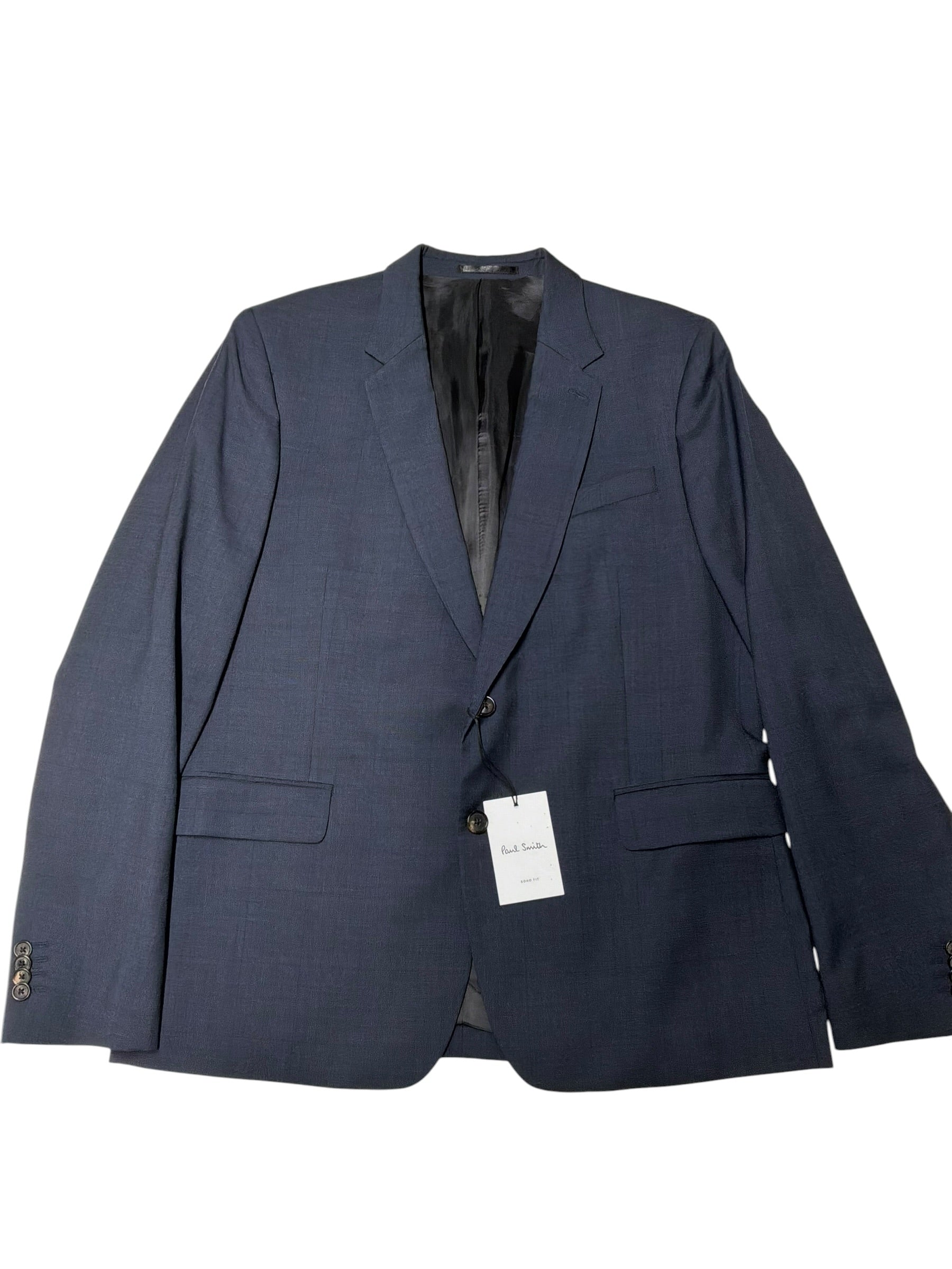 Paul Smith Mens Extra-Slim fit Suit Jacket Blazer 44 R Navy Blue Plaid