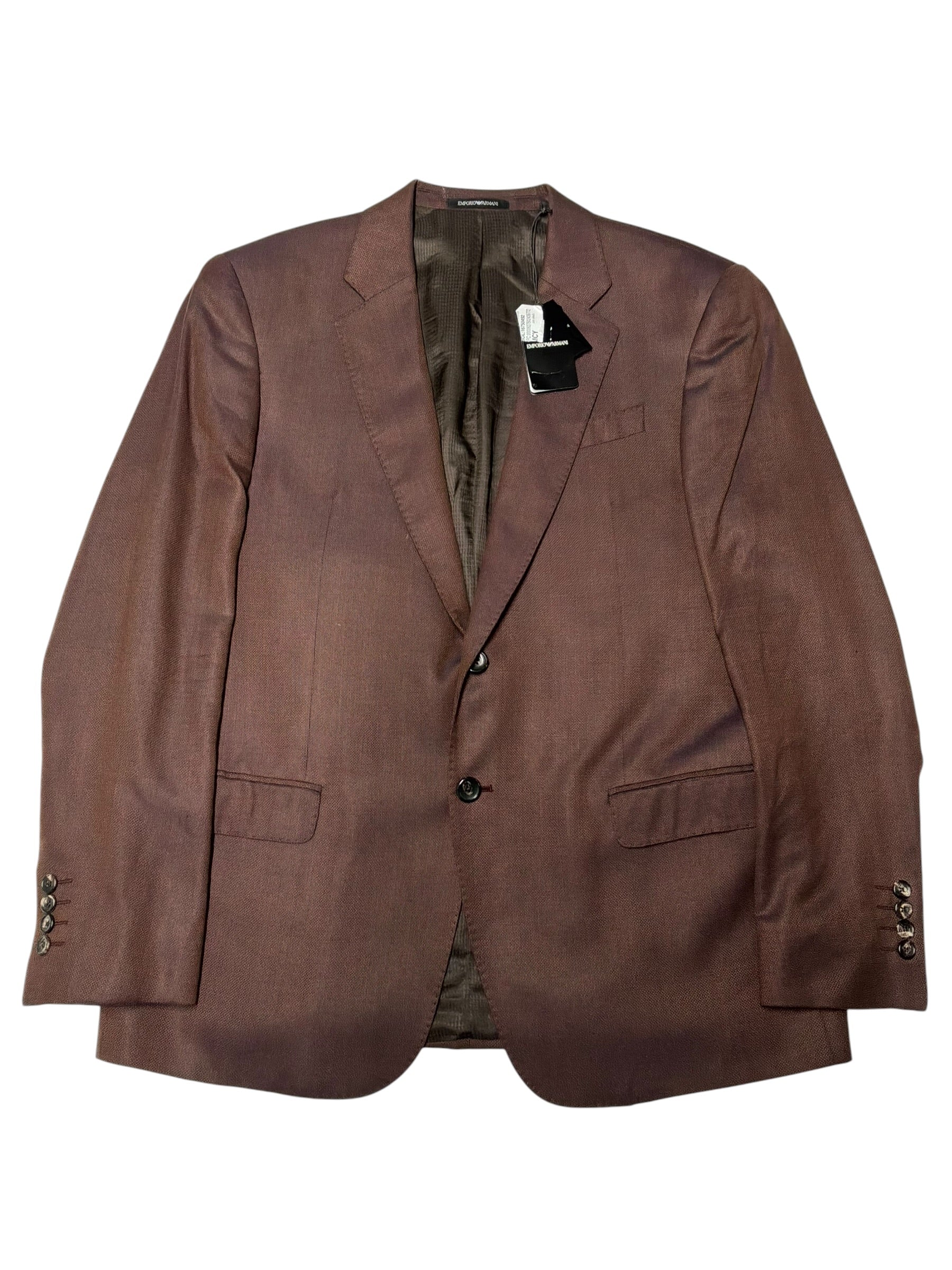 Emporio Armani Mens Slim fit Sport Coat Blazer 42 R Red Solid Silk Blend