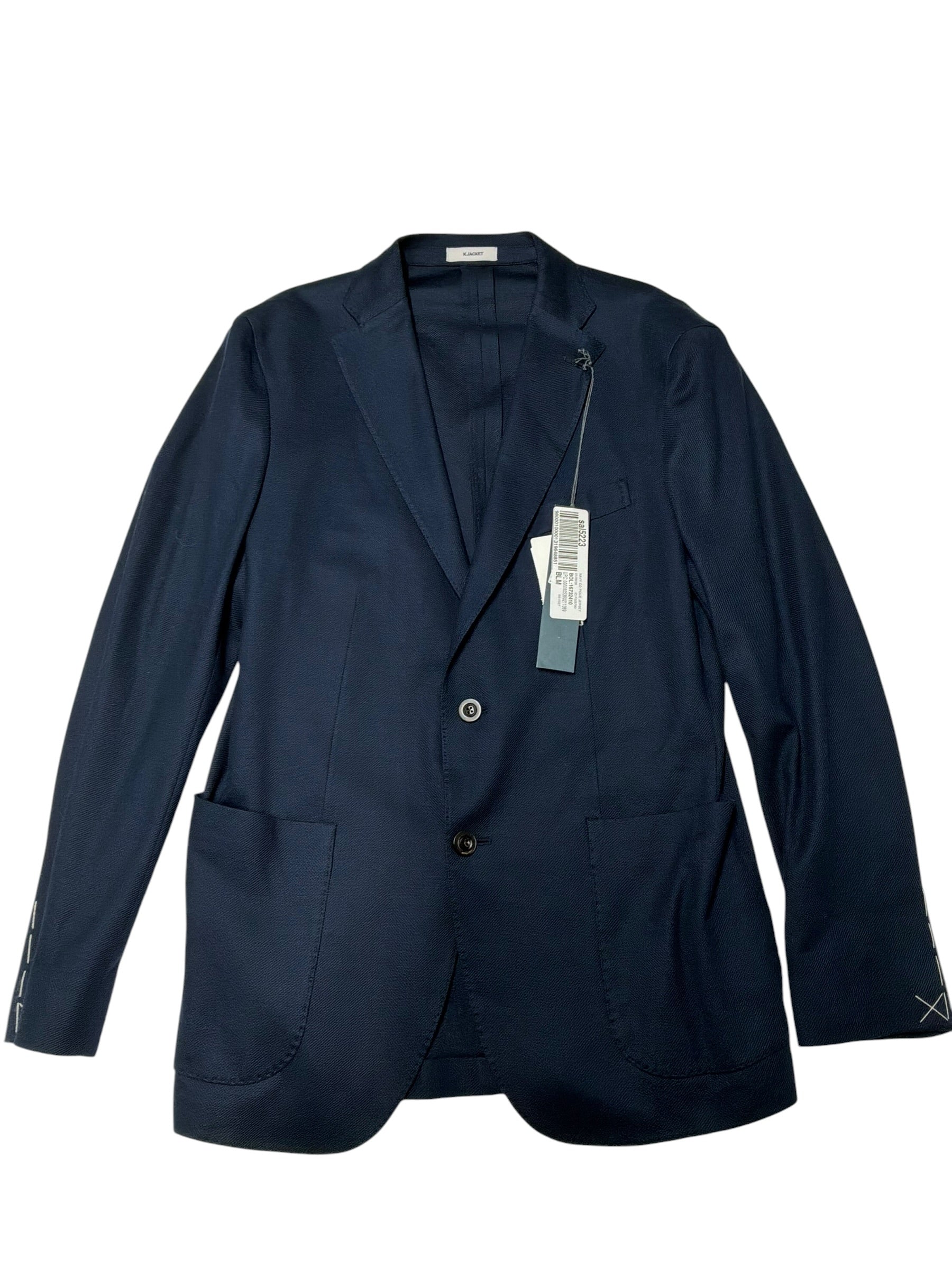 Boglioli Cotton Pique Jersey Slim Fit K. Jacket Sport Coat 42R Navy Blue
