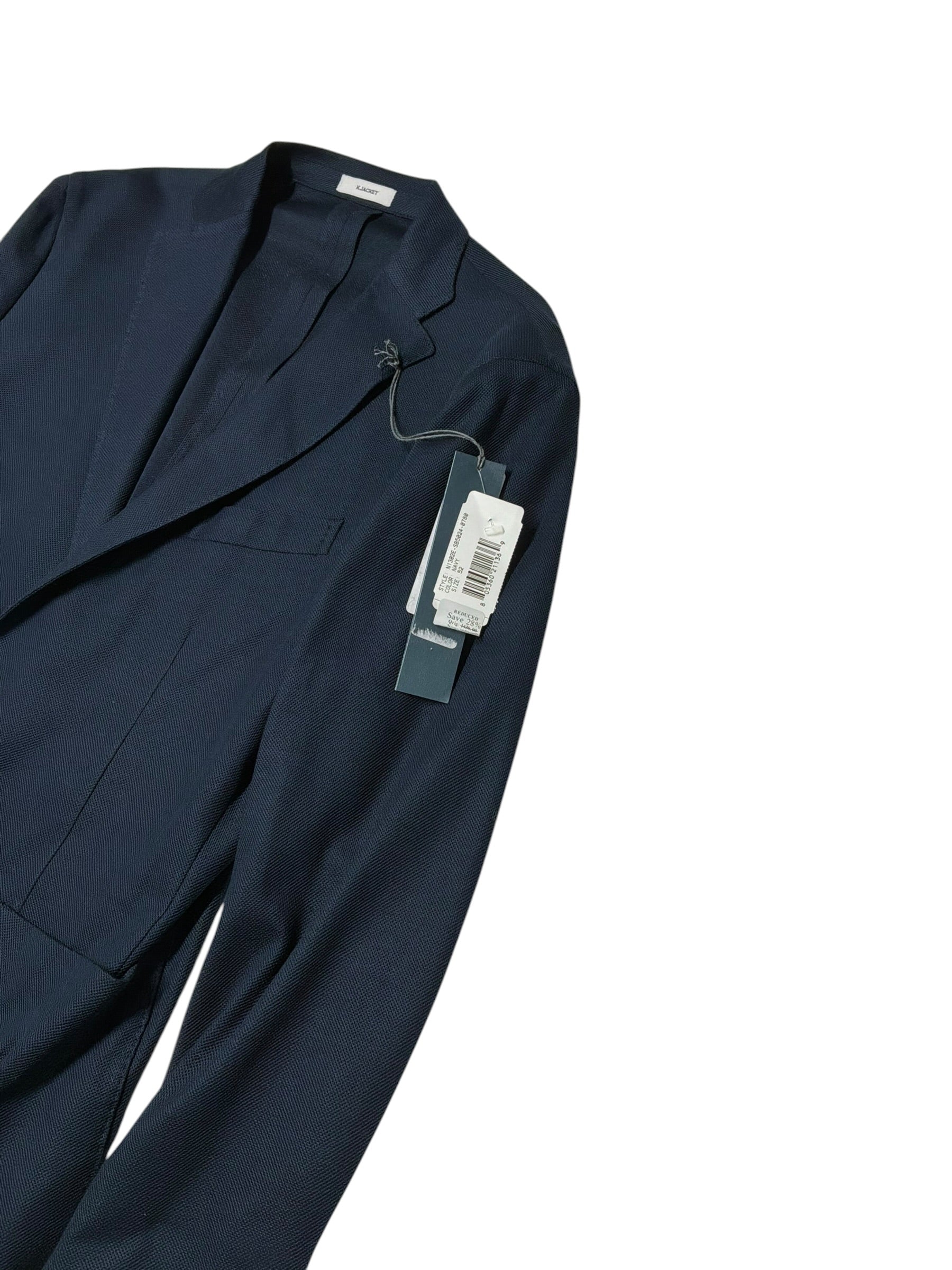 Boglioli Cotton Pique Jersey Slim Fit K. Jacket Sport Coat 42R Navy Blue