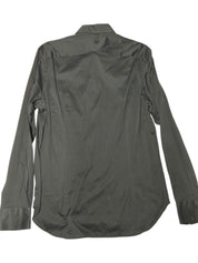 Canali Mens Slim fit Button-Up Shirt Large Black Solid Stretch